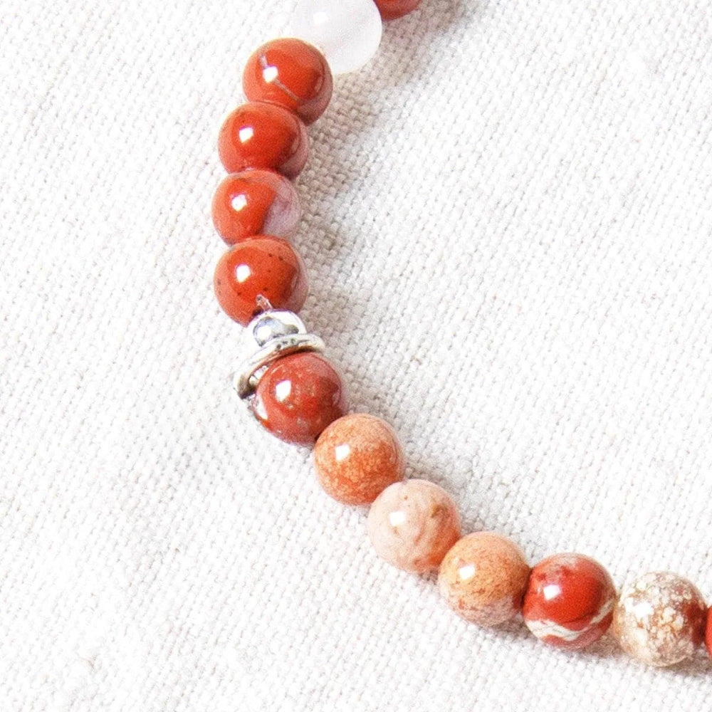 Natural Red Flower Jasper Energy Bracelet
