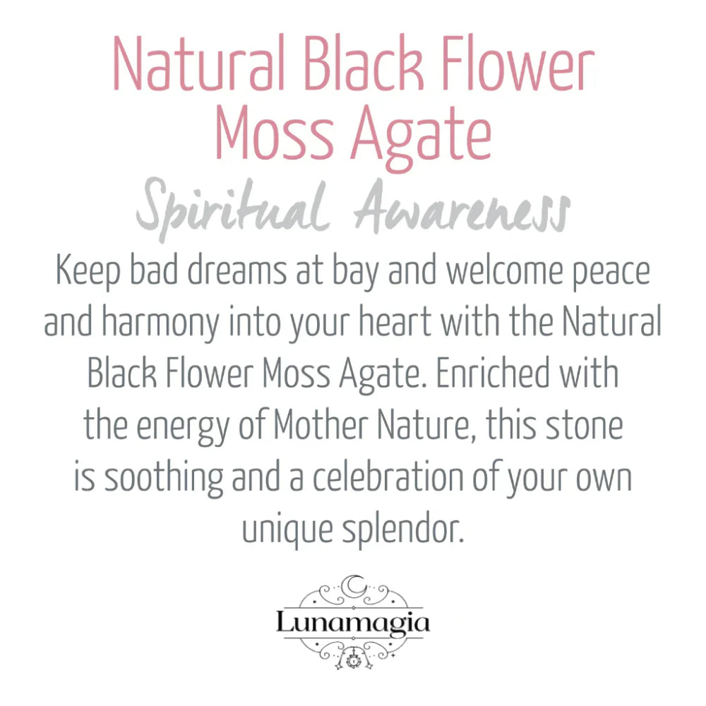 Natural Black Flower Moss Agate Energy Bracelet