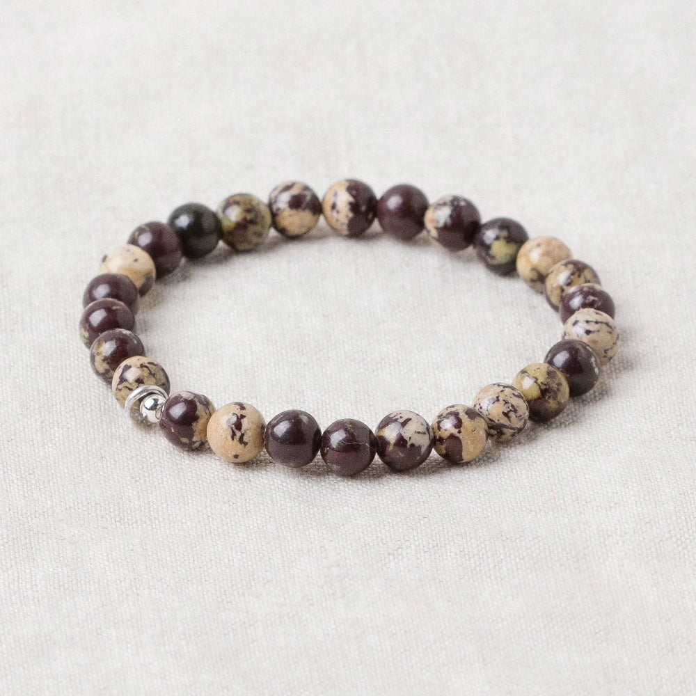 Purple Flower Jasper Energy Bracelet - 6mm