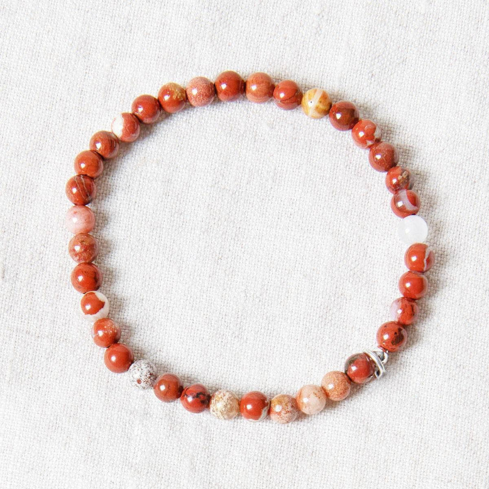 Natural Red Flower Jasper Energy Bracelet