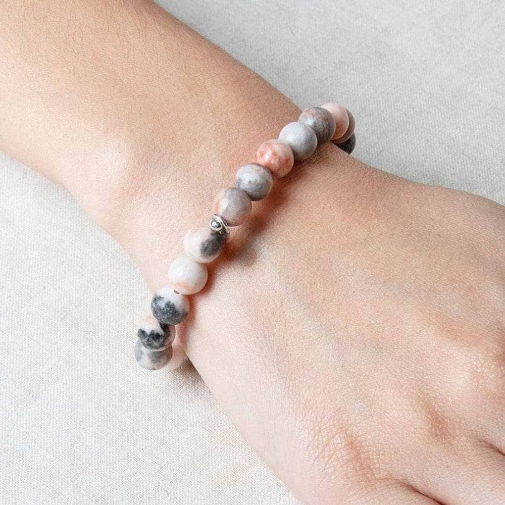Pink Zebra Jasper Energy Bracelet 8mm