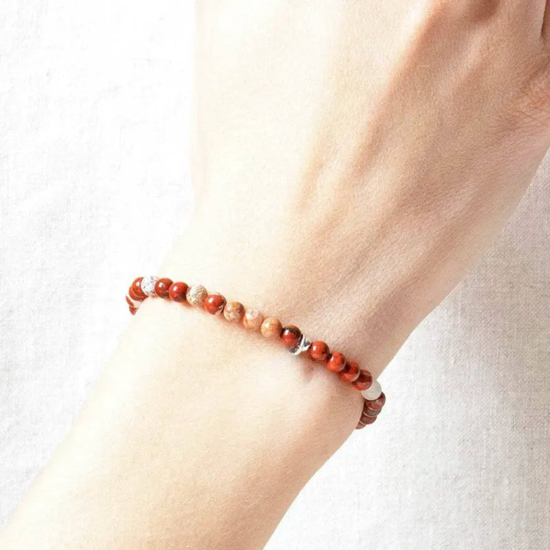 Natural Red Flower Jasper Energy Bracelet