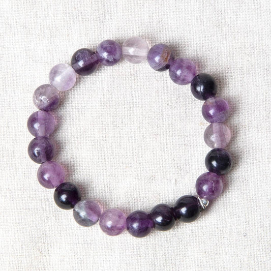 Purple Rainbow Fluorite Energy Bracelet 8mm