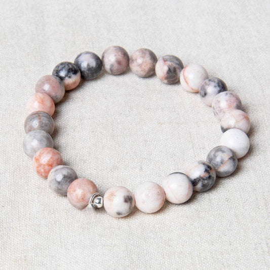 Pink Zebra Jasper Energy Bracelet 8mm