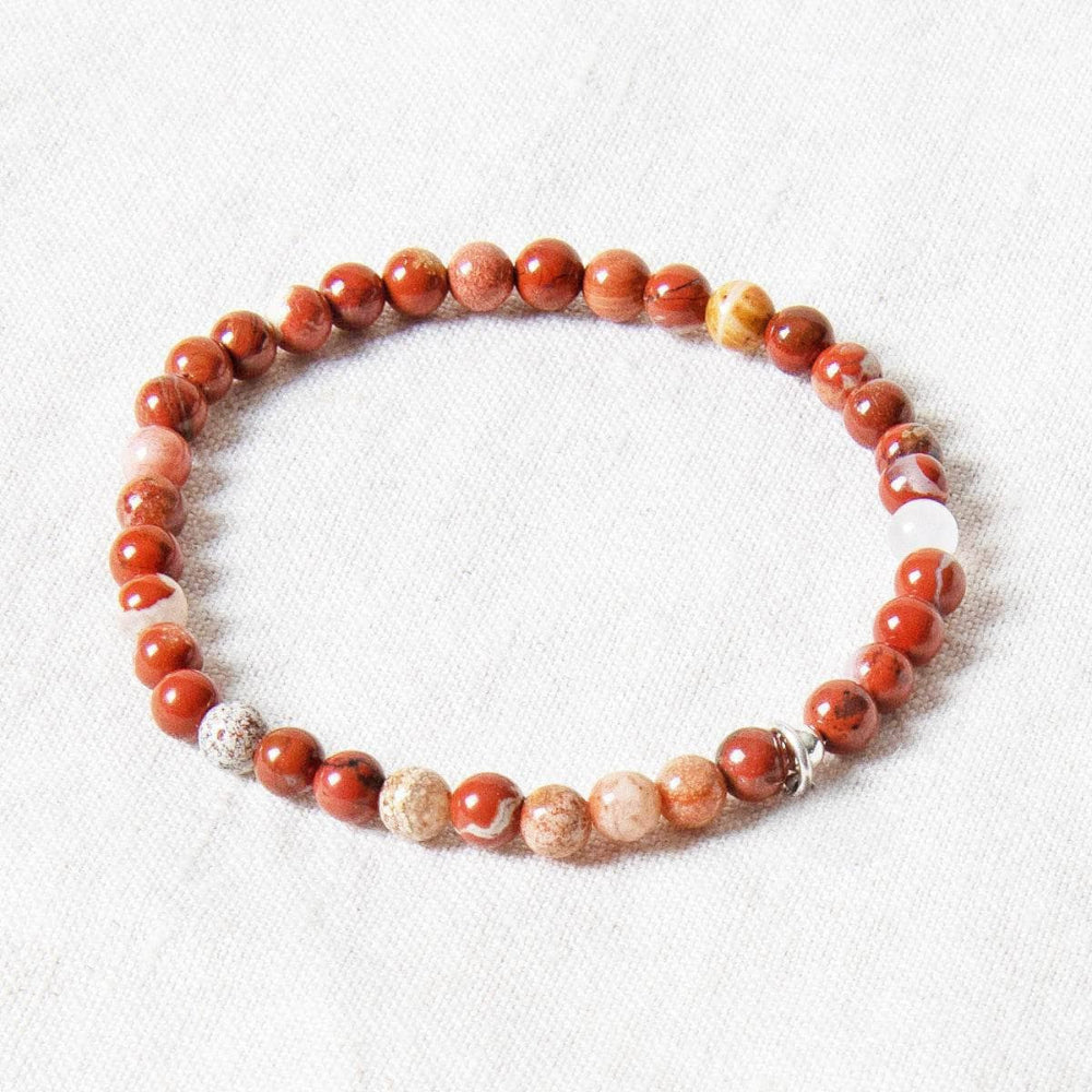 Natural Red Flower Jasper Energy Bracelet