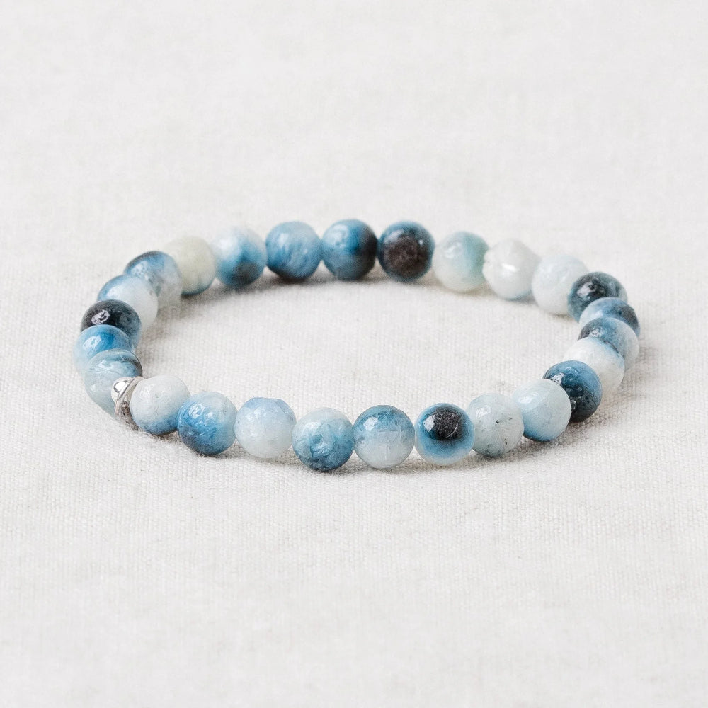 Rare Blue Ice Glacierite Energy Bracelet - 6mm