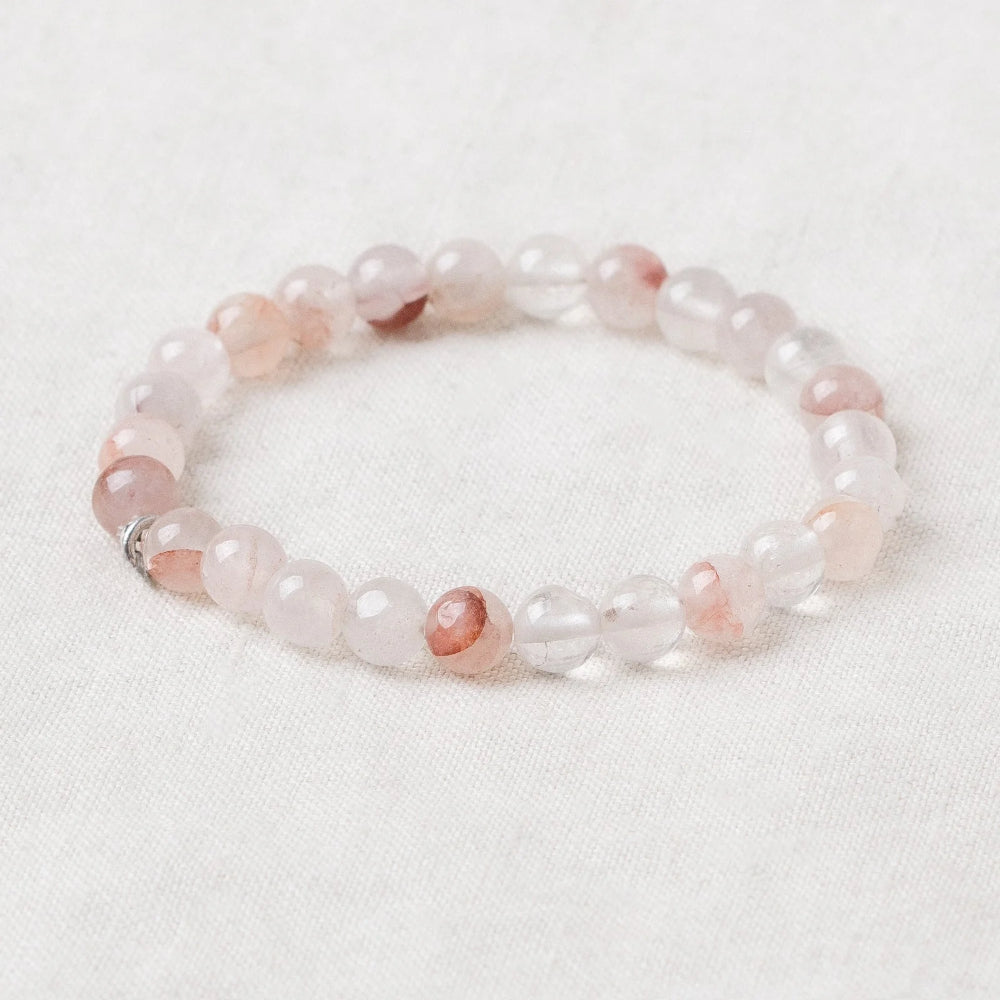 Hematoid Red Tangerine Quartz Energy Bracelet - 6mm