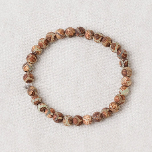 Tibetan Honeycomb Agate Energy Bracelet - 6mm