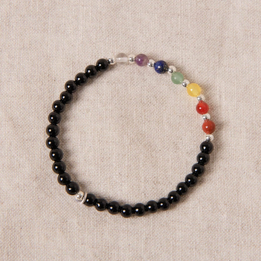 Black Onyx Seven Chakra Energy Bracelet